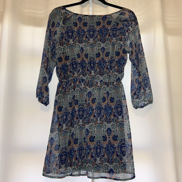 {Derek Heart} Boho Paisley Print Dress - Picture 7 of 9